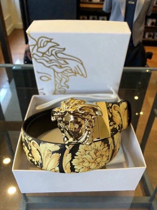 Versace Other - Versace Black | Barocco Reversible Leather Belt 95 IT 38 US W/ Box & Dust Bag